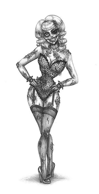 400x779 Zombie Pin Up Girl Tattoocool - Zombie Pin Up Girl Drawings