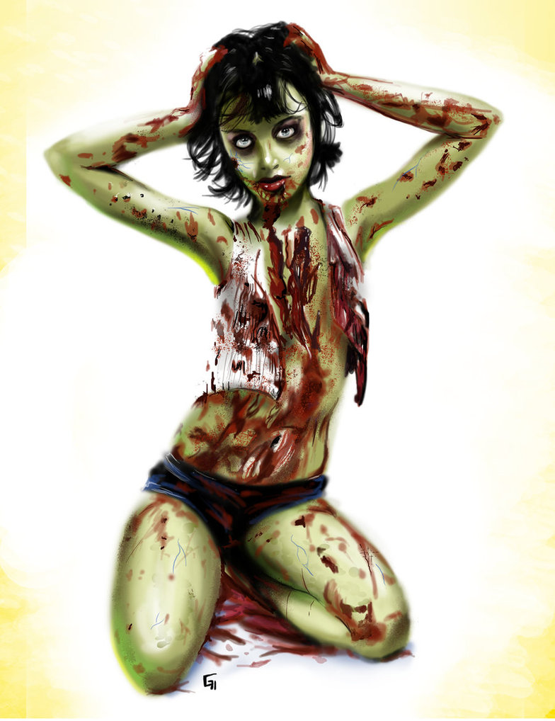 784x1018 Pin Up Zombie Girl - Zombie Pin Up Girl Drawings
