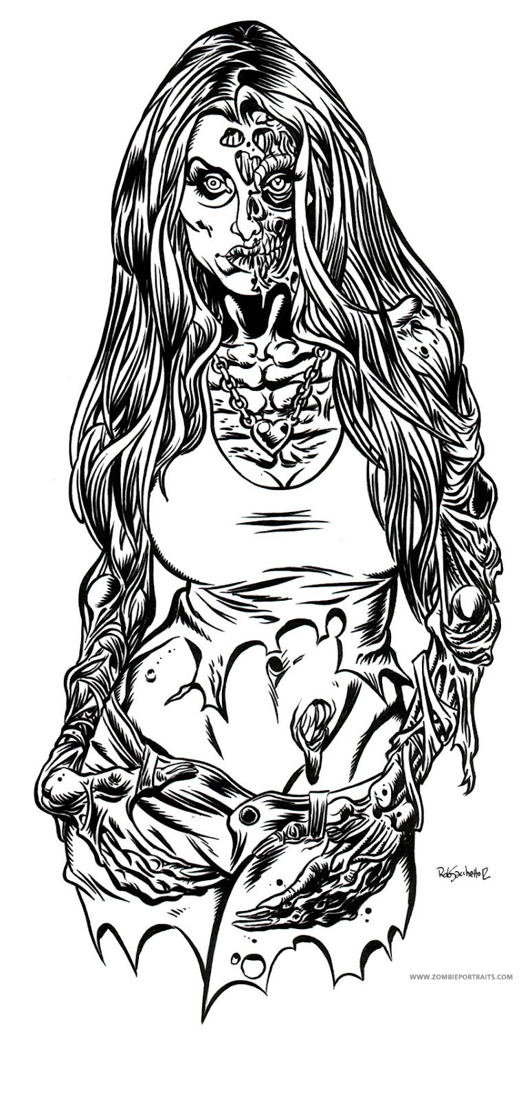 774x1600 undead girl archives - Zombie Pin Up Girl Drawings