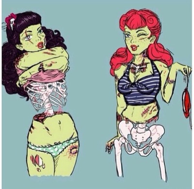400x388 Zombie Pin Up Tumblr - Zombie Pin Up Girl Drawings