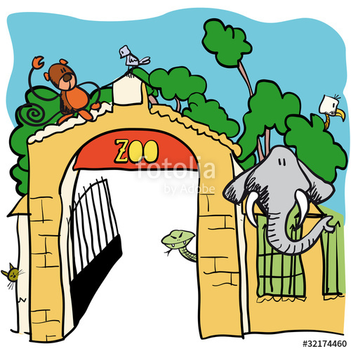 500x500 Zoo - Zoo Cartoon Drawing