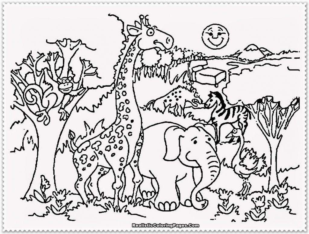 1024x778 Animal Family Drawing - Zoo Cartoon Drawing