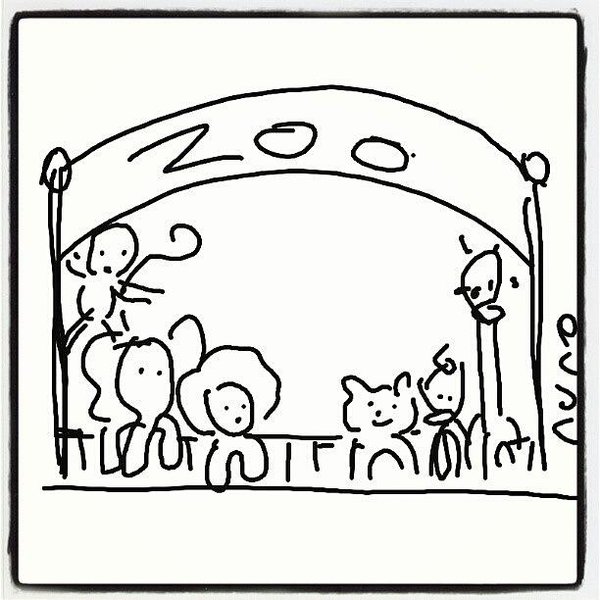 600x600 Zoo - Zoo Cartoon Drawing