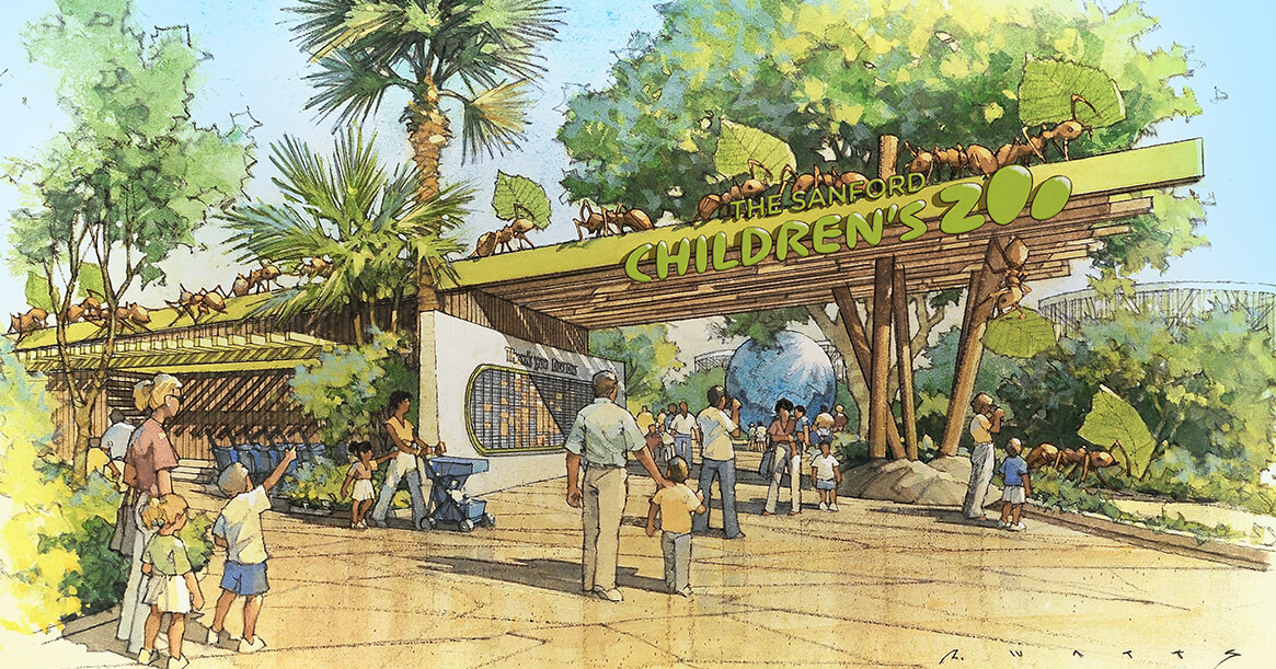 1165x611 Sanford Children's Zoo - Zoo Drawing For Kid