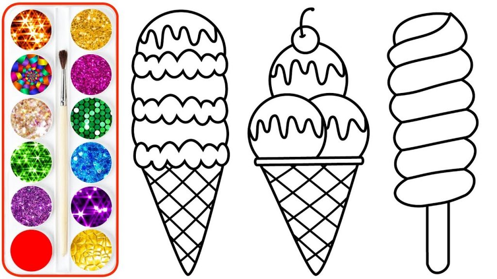1024x576 Coloring Pages Coloring Pages Ice Cream Drawing For Kids - Zoo Drawing For Kid