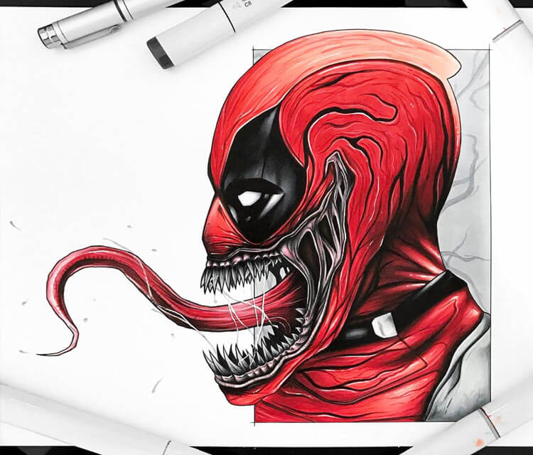 750x640 Deadpool Carnage Drawing - Zoom Drawing