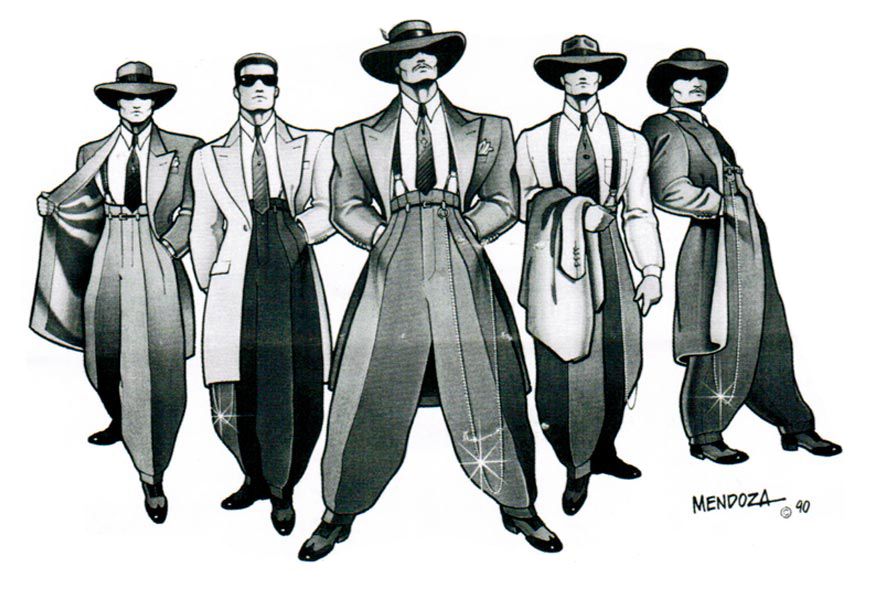 881x590 Related Image Zoot Suit Gangsters In Chicano Art - Zoot Suit Drawing