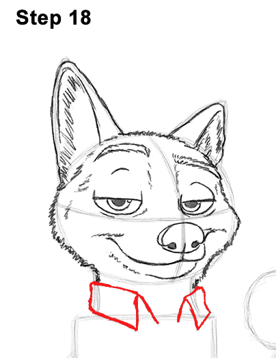 404x523 How To Draw Nick Wilde From Zootopia - Zootopia Drawings