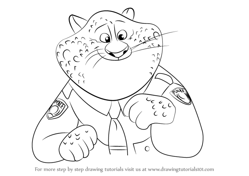 800x565 Learn How To Draw Benjamin Clawhauser From Zootopia - Zootopia Drawings