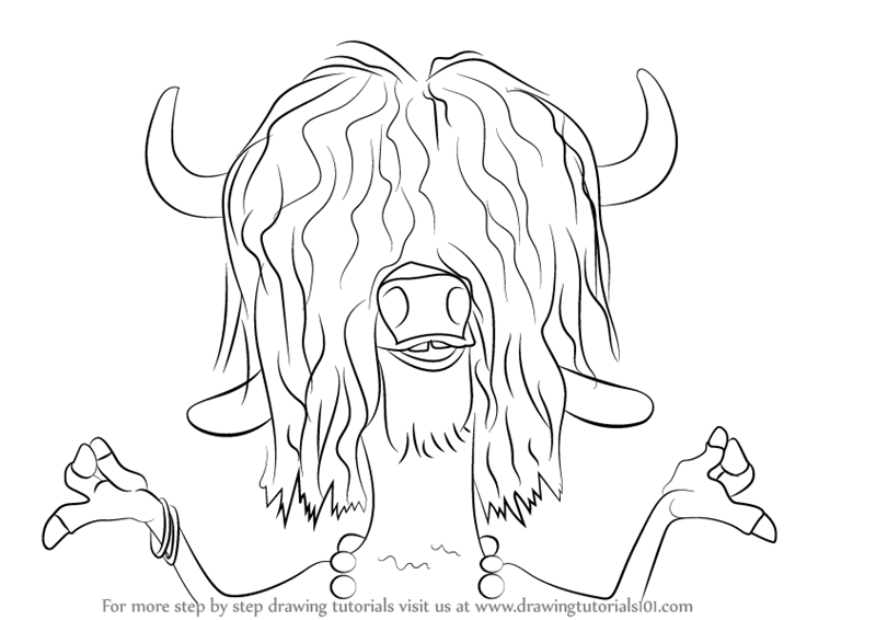 800x566 Learn How To Draw Yax The Yak From Zootopia - Zootopia Drawings