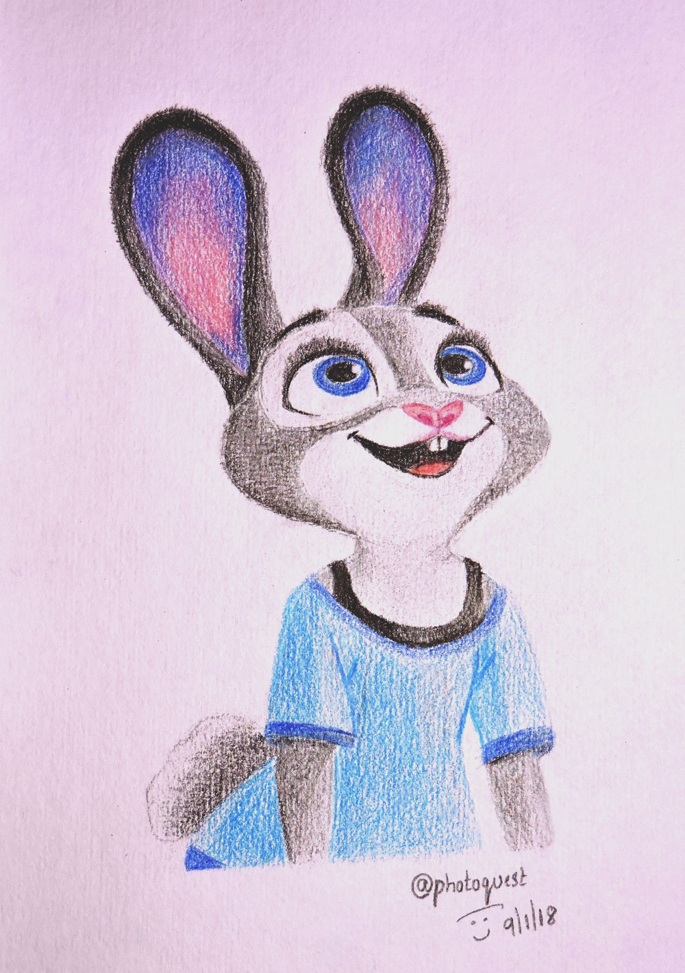 1000x1419 Color Pencil Drawing Judy Hopps - Zootopia Drawings
