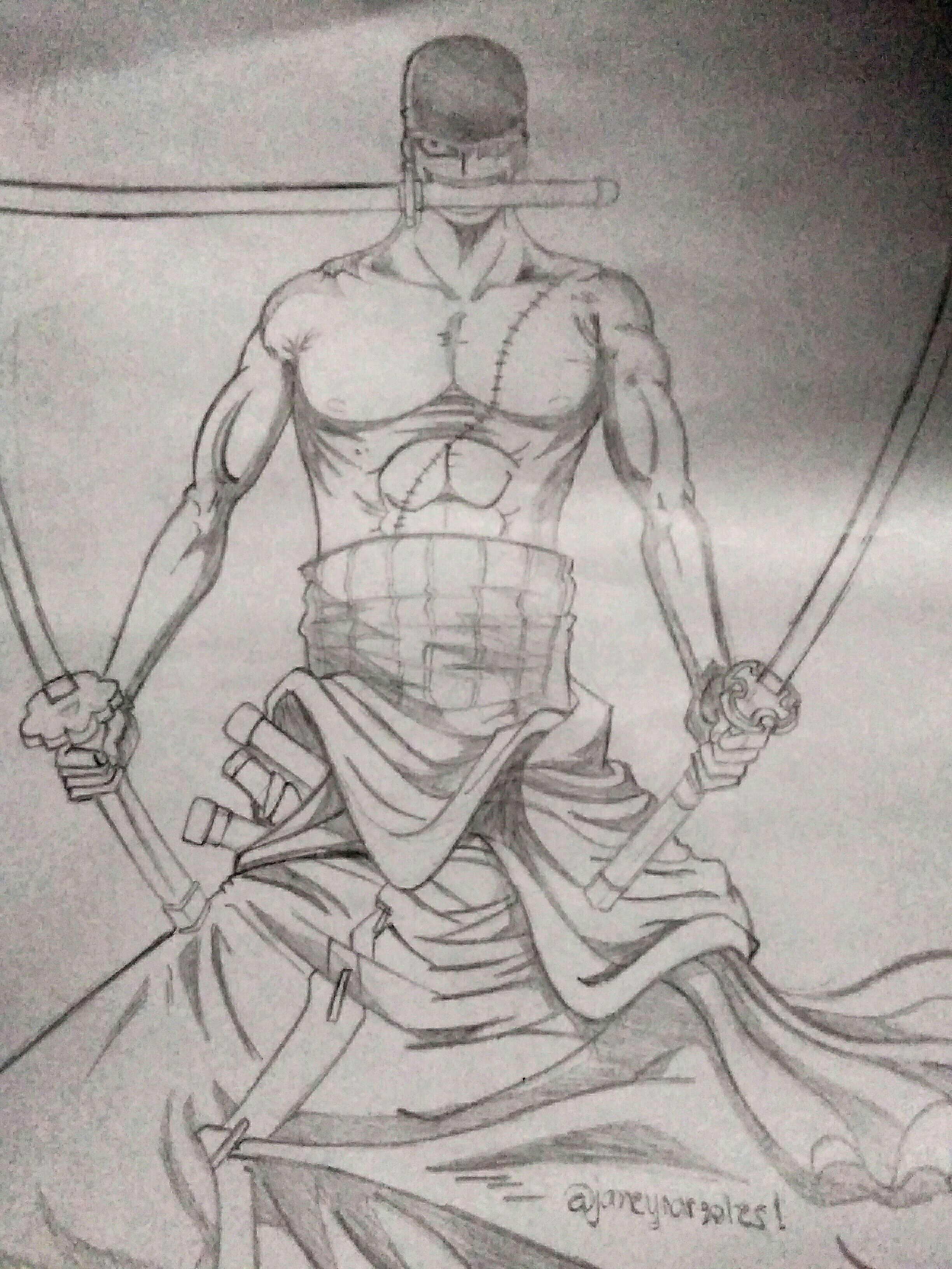 2448x3264 hand drawing roronoa zoro of one piece steemit - Zoro Drawing