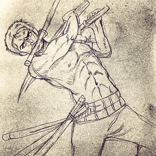 500x500 pencil drawing of roronoa zoro on we heart it - Zoro Drawing