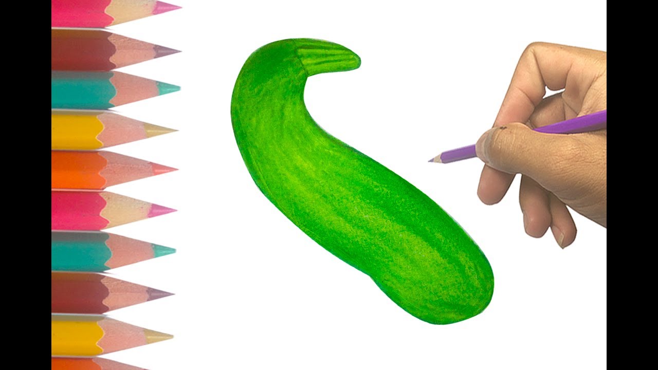 1280x720 how to draw zucchini easy drawing for kids vegetable drawing - Zucchini Drawing