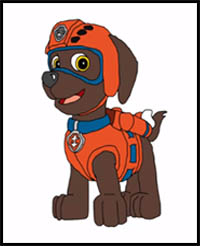 200x246 how to draw paw patrol cartoon characters drawing tutorials - Zuma Drawing