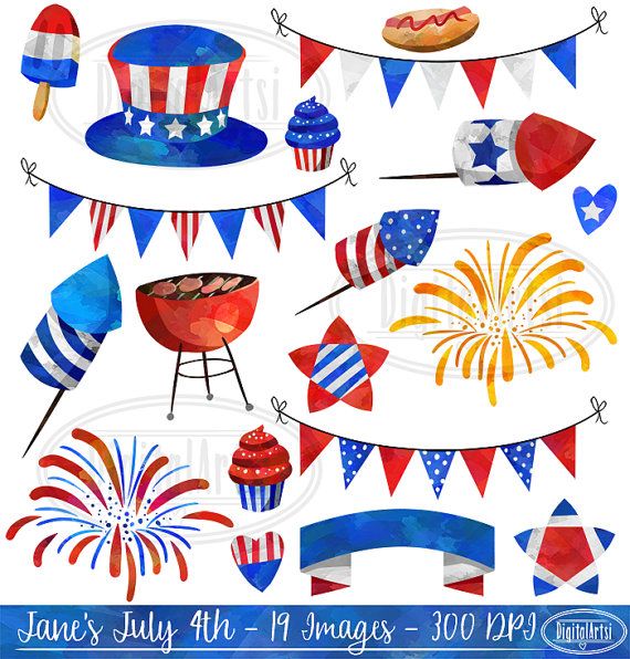 570x596 Watercolor 4th Of July Clipart - 4th Of July Watercolor