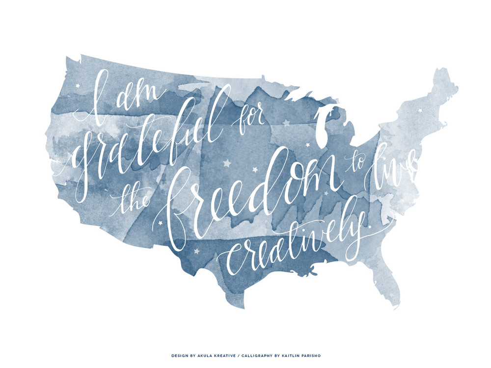 1000x750 Happy July 4th. Akula Kreative - 4th Of July Watercolor