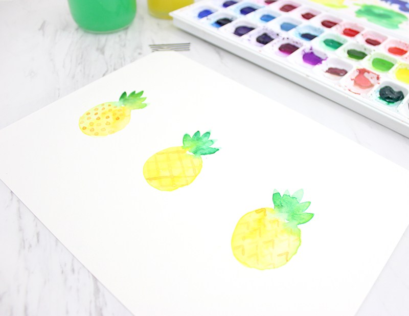 800x618 How To Paint A Watercolor Pineapple - A Watercolor