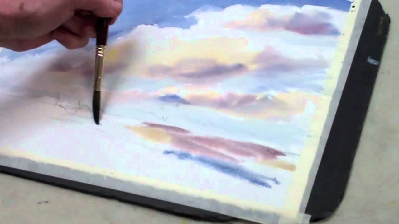 1280x720 How To Paint A Watercolor Sky With Clouds The Art League School - A Watercolor