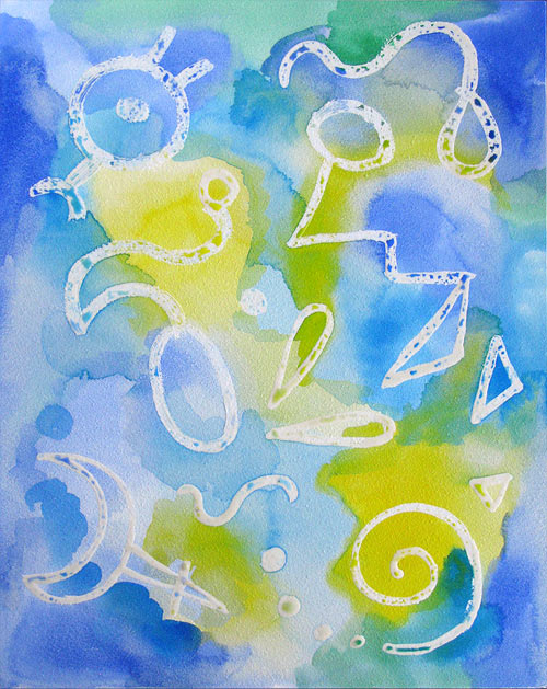 500x629 Watercolor Pencil Art Lesson Colorful Whimsical Abstract Art - A Watercolor