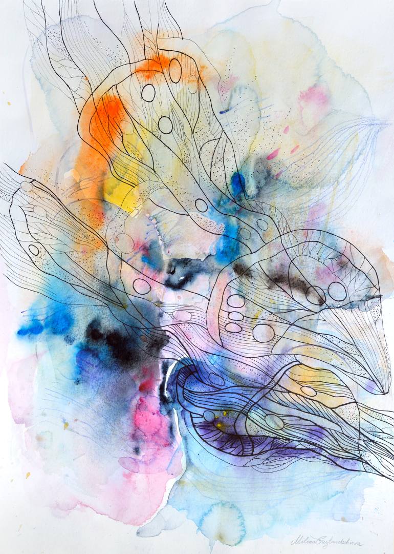 770x1081 Butterflies - Abstract Art Watercolor