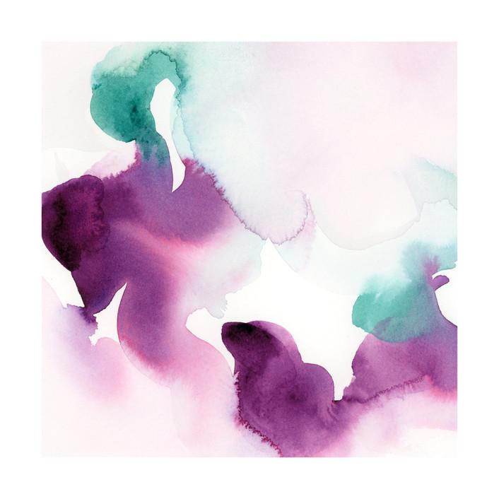 706x706 Purple Watercolor Abstract Flora Series Art - Abstract Art Watercolor