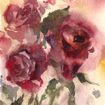 354x354 Roses - Abstract Art Watercolor Paintings