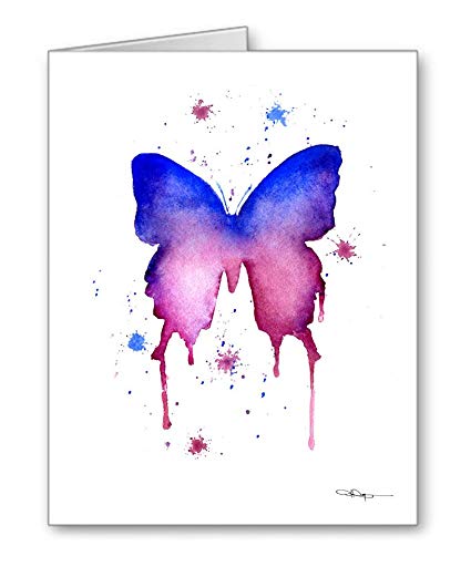 425x521 Abstract Butterfly Set Of 10 Art Note Cards By - Abstract Butterfly Watercolor