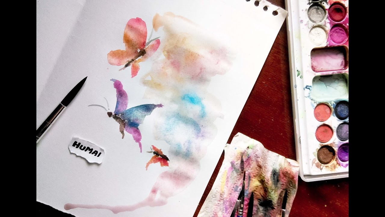 1280x720 Abstract Butterflies Simple Watercolour Painting - Abstract Butterfly Watercolor