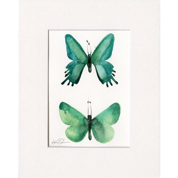 600x600 Original Abstract Butterfly Watercolor Painting In Shabby Chic - Abstract Butterfly Watercolor