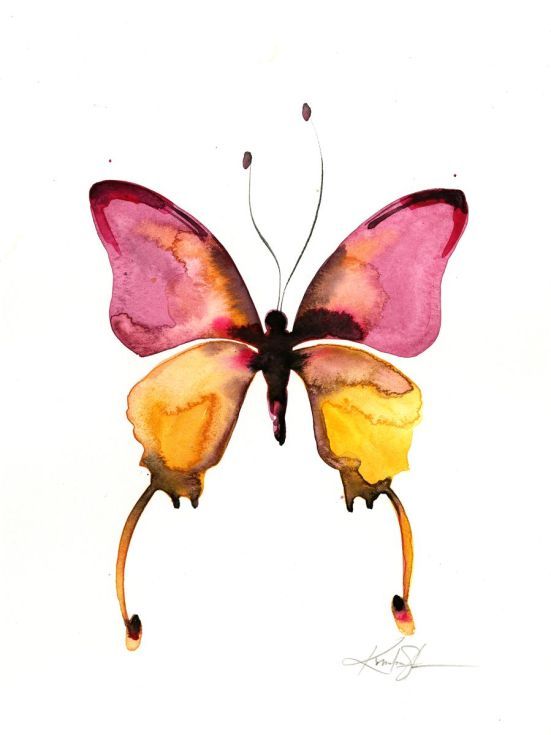 551x735 Watercolor Butterfly 10 - Abstract Butterfly Watercolor