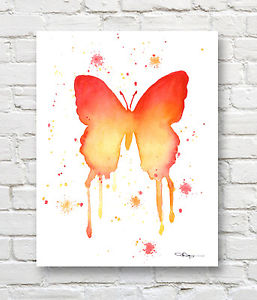 257x300 Abstract Butterfly Contemporary Watercolor Painting Art Print Ebay - Abstract Butterfly Watercolor