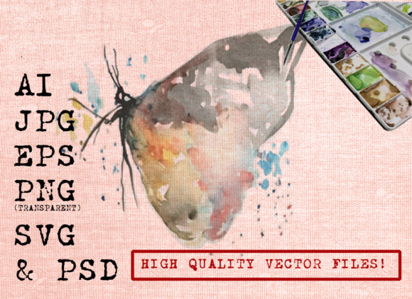 580x422 Abstract Butterfly Watercolor Graphic By Ambar Art - Abstract Butterfly Watercolor