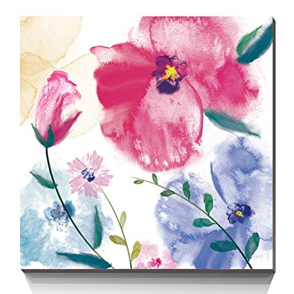 425x425 3hdeko Abstract Floral Wall Art Purple Pink Flowers - Abstract Flower Watercolor