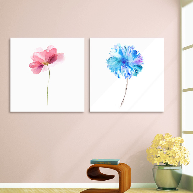 640x640 Artryst 2 Panel Watercolor Abstract Flower Art Prints Poster Wall - Abstract Flower Watercolor