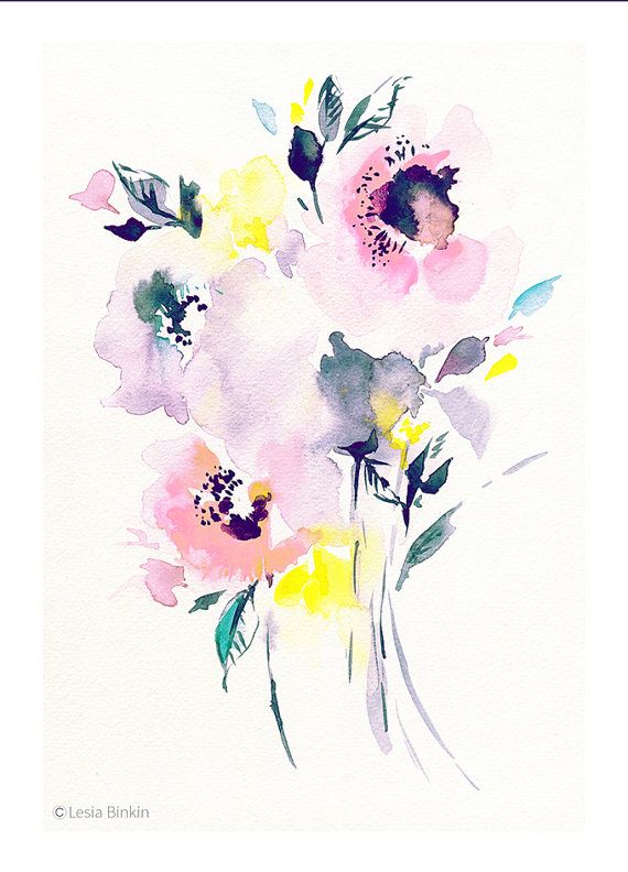 570x792 Fresh Pink, Pink Flower, Watercolor Art, Floral Painting, Abstract - Abstract Flower Watercolor