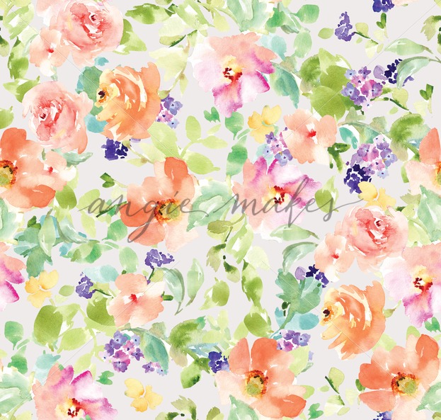 623x593 Modern Abstract Floral Pattern. Colorful Watercolor Flower Pattern - Abstract Flower Watercolor