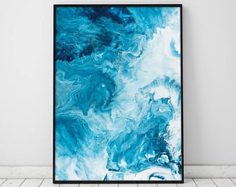 340x270 Abstract Ocean Art Etsy - Abstract Ocean Watercolor