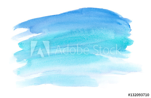 500x326 Abstract Ocean Blue Brush Strokes Painted In Watercolor On Clean - Abstract Ocean Watercolor