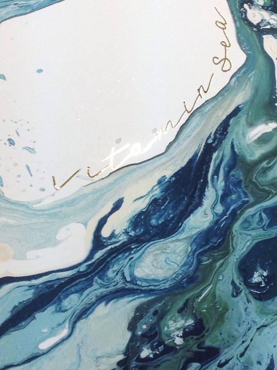 570x763 Vitamin Sea Print - Abstract Ocean Watercolor