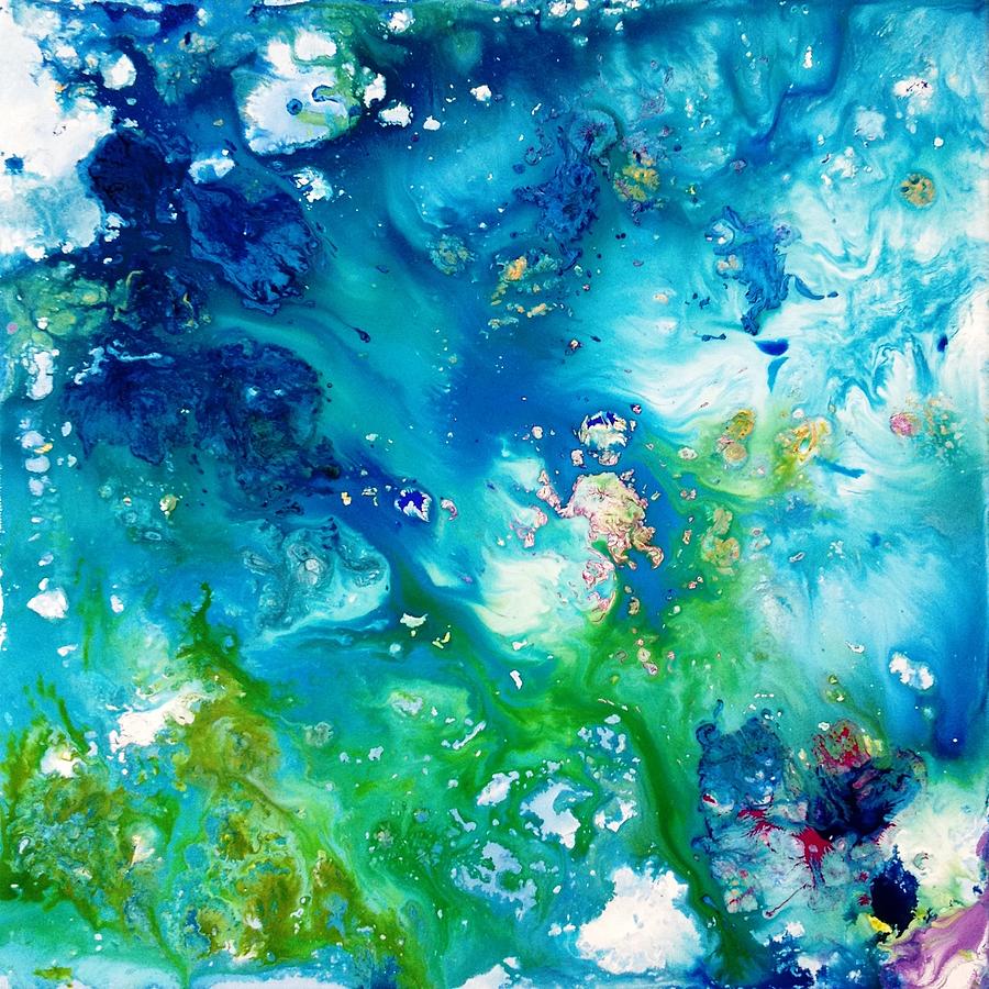 900x900 Abstract Ocean Painting By Ivy Stevens Gupta - Abstract Ocean Watercolor