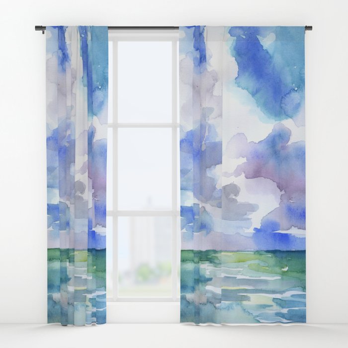 700x700 Abstract Ocean Watercolor Window Curtains By Susanwindsor Society6 - Abstract Ocean Watercolor