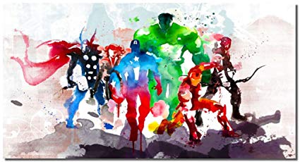 425x230 Picture Sensations Framed Canvas Art Print, Abstract - Abstract Water Color Art