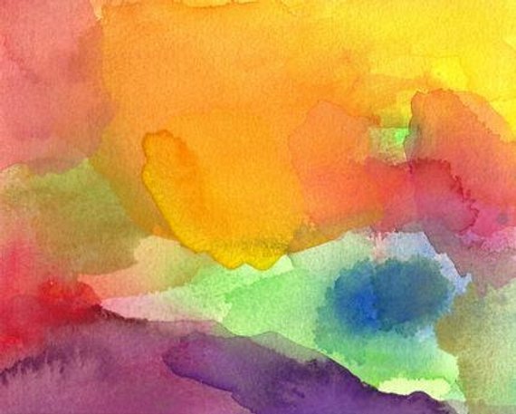 570x457 Art Print Abstract Watercolor Paradise Etsy - Abstract Water Color Art