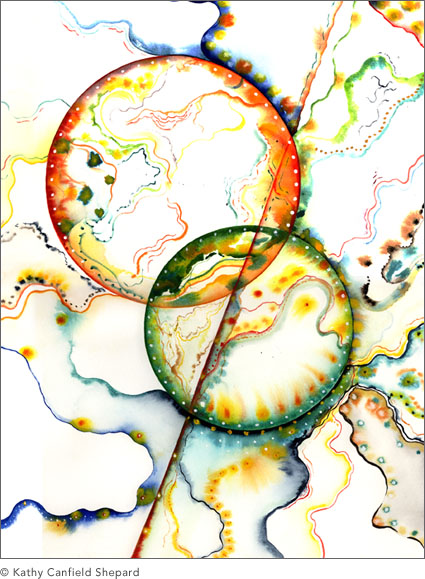 425x579 Watercolor Abstract Paintings Union Series - Abstract Water Color Art