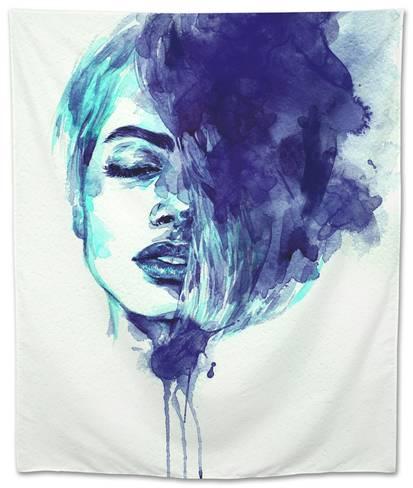 413x488 Beautiful Woman Face. Abstract Watercolor. Fashion Illustration - Abstract Watercolor