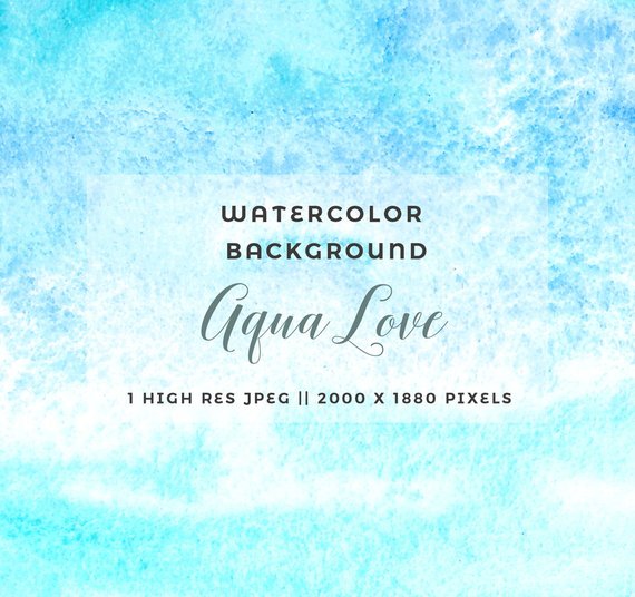 570x536 Abstract Watercolor Background Aqua Teal Blue Watercolour Etsy - Abstract Watercolor Background