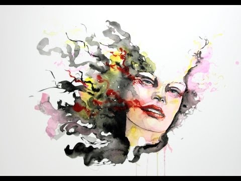 480x360 Abstract Watercolor Portrait Speed Painting - Abstract Watercolor Face