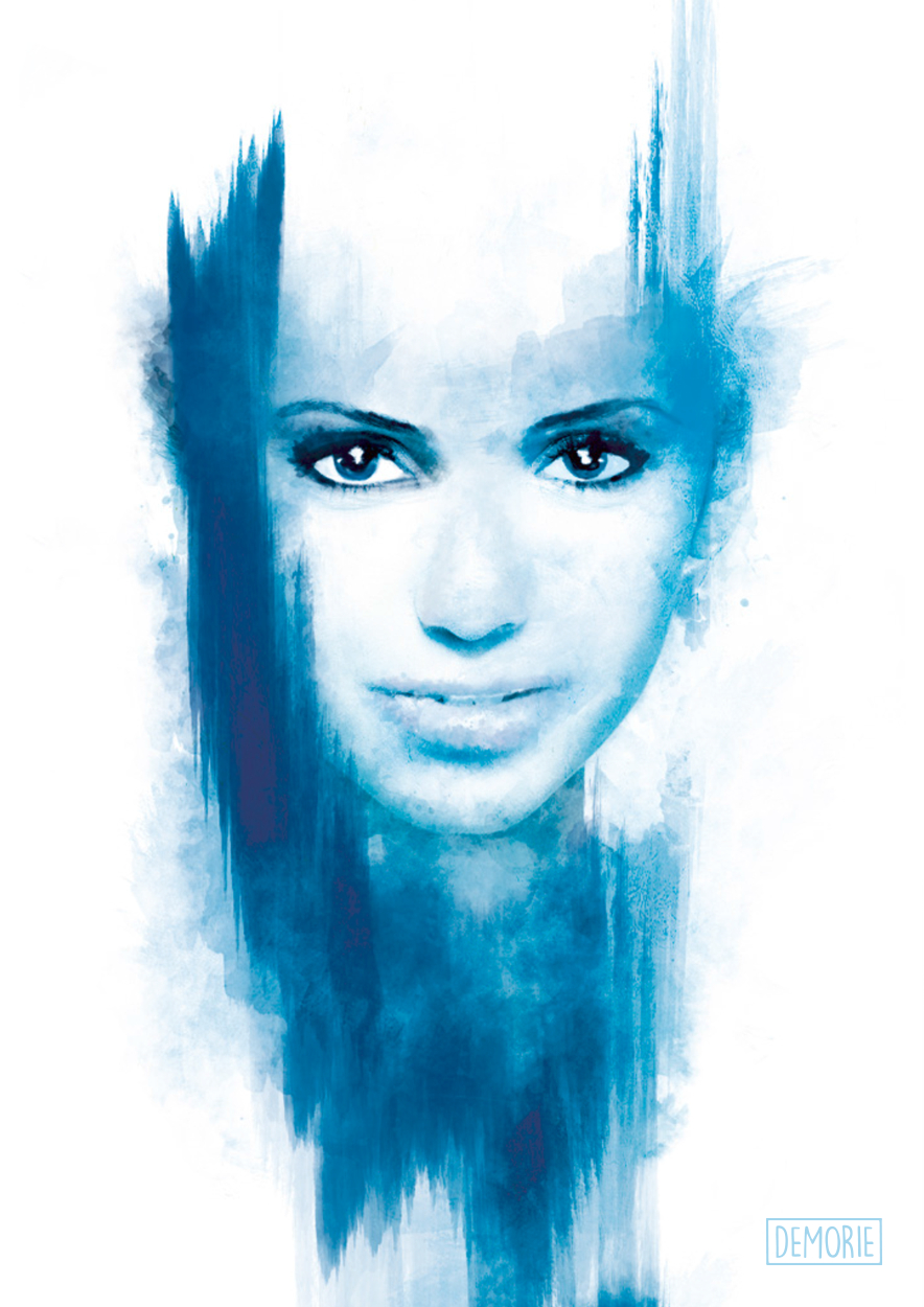 884x1250 Famous Watercolor Portrait Artists Cold Girl - Abstract Watercolor Face