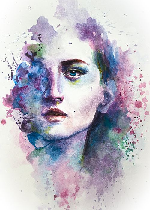 500x700 Image Result For Watercolor Art Portraits - Abstract Watercolor Face